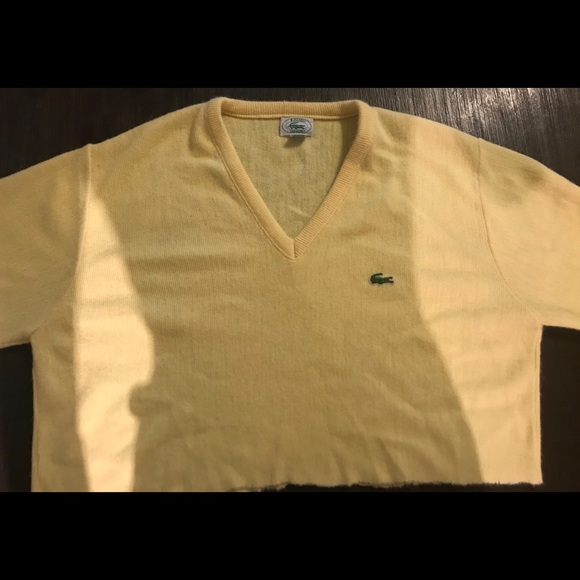 Yellow Izod Lacoste V neck pullover sweater - Picture 2 of 7